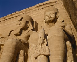 EGYPT, Nile Valley, Abu Simbel, Temple of Ramses II dedicated to the gods Haramakis Amon Ra and
