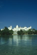 WEST INDIES, Jamaica, Port Antonio, The castle an ornate white building with wide steps leading