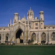 ENGLAND, Cambridgeshire, Cambridge, St Johns college exterior facade.