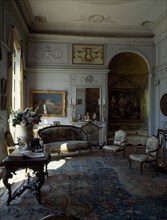 FRANCE, Cote D’Azur, Near Nice, Villa Ephrussi de Rothschild. Salon Louis XV interior.