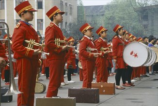 CHINA, Sichuan Province, Chengdu, Children in School Band