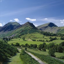 ENGLAND, Cumbria, Lake District, Newlands Valley.  View south west from near Little Town towards