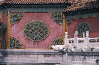 CHINA, Beijing, Fobidden City, Detail of ornate architecture