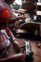 CUBA, Sancti Spiritus, Trinidad, Workers in cigar factory