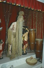 BRAZIL, Pernambuco, Olinda, Condomble deity of St Sebastian / Oxossi in a temple