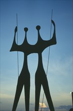 BRAZIL, Federal District, Brasilia, "Os Candangos, The Warriors, sculpture by Bruno Giorgi which