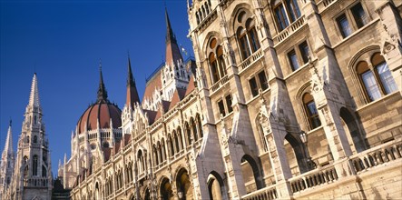 HUNGARY, Budapest, Parliment building part view of exterior.