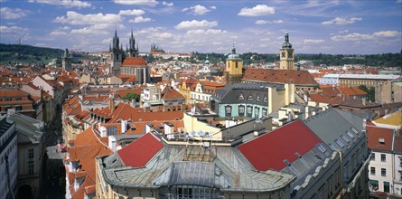 CZECH REPUBLIC, Stredocesky, Prague , View over city rooftops.