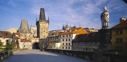 CZECH REPUBLIC, Stredocesky, Prague, View across Charles Bridge.