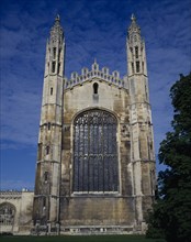 EDUCATION, University, Cambridge, Kings College chapel.  Medieval exterior with stained glass