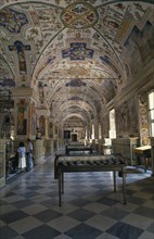 ITALY, Lazio, Rome, Vatican Museum.  Interior detail of the Sistine Hall