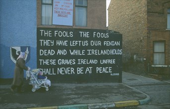 IRELAND,  North , Belfast, Mural quoting the words of P.H Pearse in the Beechmount Area.