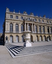 FRANCE, Ile de France , Yvelines-Versa, "Versailles. Part view of palace with steps and white urn,