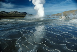CHILE, Atacama , El Tatio geyser. field Chl 10