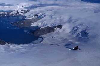 ANTARCTICA, Landscape,  Aerial view of glacier