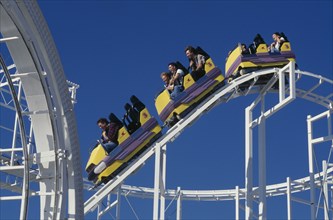 LEISURE, Amusements, Rides, Roller coaster ride on Brighton Pier