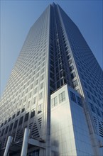 ENGLAND, London, "Canary Wharf. One Canada Square, tower viewed from the ground looking up at the