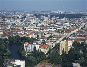 GERMANY, Berlin, View over central city area from the Funkturm radio tower