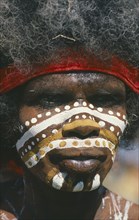 AUSTRALIA, General, Aborigine, Aboriginal man with painted face