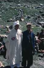 PAKISTAN, Religion, Shani Muslim village wedding ceremony with groom in white robes and male