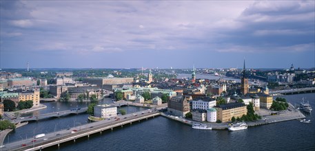 SWEDEN, Stockholm, View over city and waterfront.