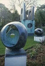 ENGLAND, Cornwall , St Ives, Barbara Hepworth Sculptures In Studio House garden