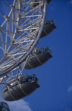 ENGLAND, London, Detail of the gondolas on the London Eye