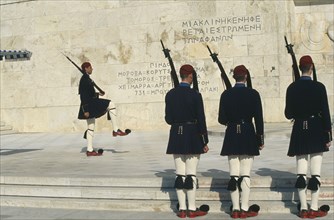 GREECE, Athens , Changing of the guards at the Parliament building