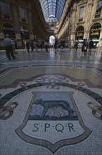 ITALY, Lombardy, Milan, Galleria Vittorio Emanuele II shopping arcade interior with glass domed