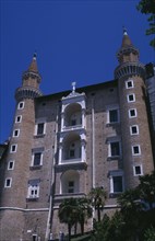 ITALY, Marche, Urbino, Ducal Palace. Partial view