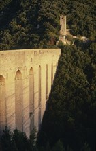 ITALY, Umbria, Spoleto, Ponte delle Torri The Bridge of Towers 14th Century Roman Aquaduct at