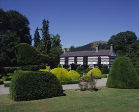 WALES, Clwyd, Llangollen, "Plas Newyd, home of the ladies of Llangollen and formal gardens."