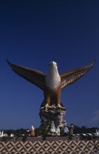 MALAYSIA, Kedah, Langkawi, The giant statue at Datang Lang Eagle Square in Kuah the symbol of the