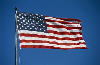 USA, New York , Flags, American Stars and Stripes flag.