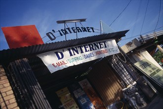 MALAYSIA, Kedah, Langkawi, Exterior of D’Internet cafe in Cenang
