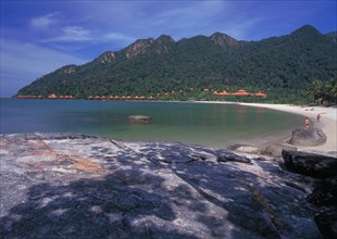 MALAYSIA, Langkawi, Kedah, Burau Bay beach with the Berjaya Langkawi Beach Resort hotel in the