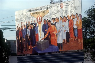 CAMBODIA, Phnom Pehn, Election poster.