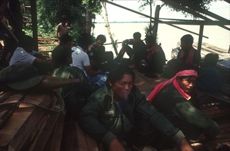 CAMBODIA, Kratie, British UN forces meeting with the Khmer Rouge south of Kratie.