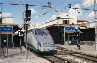 ITALY, Lazio, Rome, Eurostar train at Termini.