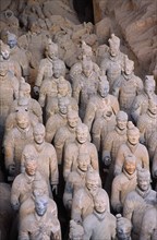 CHINA, Shaanxi Province, Xian, Terracotta soldiers from the Tomb of Qin Shihuang.