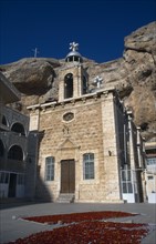 SYRIA, South, Maaloula, "Deir Martalka, the Convent of St Takla.  Exterior and bell tower with