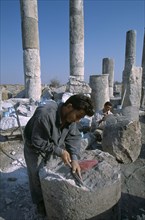 SYRIA, Central, Apamea, Historical site of Roman military headquarters above the village of Qalaat