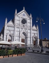 ITALY, Tuscany, Florence, Santa Croce Church  Neo-Gothic facade by Niccolò Matas added in 1863 with