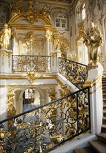 RUSSIA, St Petersburg, Peterhof, "Great Palace.  Interior, detail of the main staircase and ornate