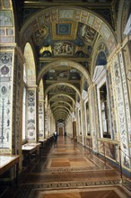 RUSSIA, St. Petersburg, Hermitage Museum.  View along loggia displaying paintings by Raphael with