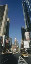 USA, New York, Manhattan, "Times Square.  Daytime view with traffic and advertising hoardings,