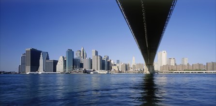 USA, New York State, New York, Lower Manhattan.  Post September 11 skyline from Brooklyn with