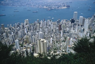 HONG KONG, General View, Aerial view over the city from Victoria Peak