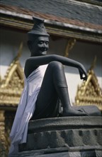 THAILAND, Bangkok, Grand Palace, Aka Wat Phra Kaeo. Clay statue draped in white linen
