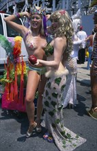 USA, New York, New York City, Coney Island. Mermaids at the Mermaid Parade